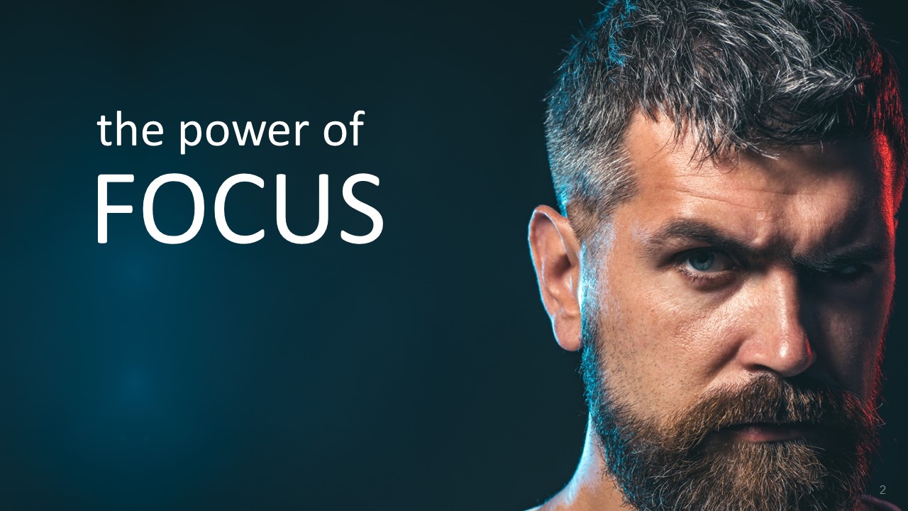 Power of Focus - A man's face clearly with intense focus