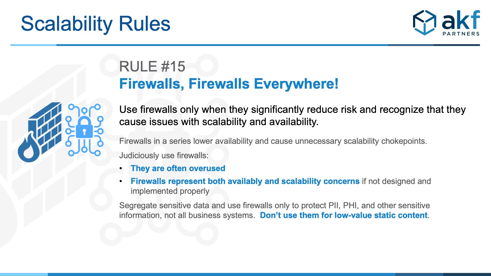 Image of Scalability Rules number 15: Firewalls, Firewalls everywhere